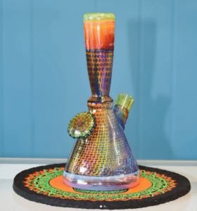 Iridescent Psychedelic Bong by Sand Spirit Glass